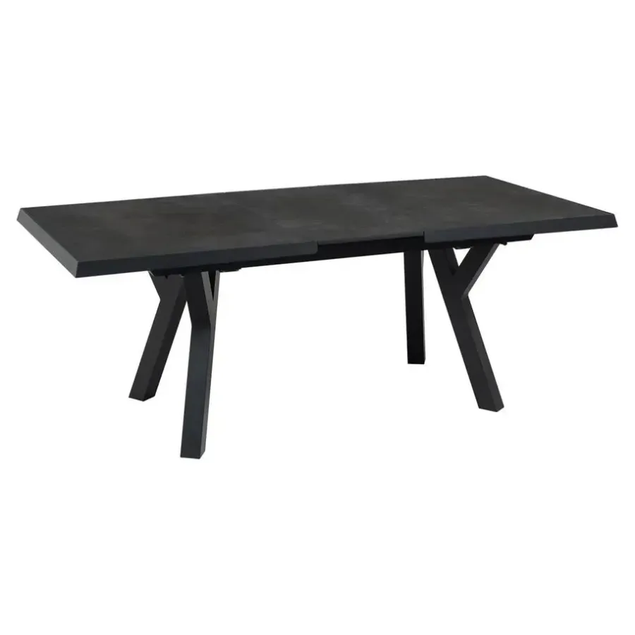 Rechthoekige Eettafels-Les - Murcia negro uitrektafel exclusive 163/203x93cm - matt antraciet