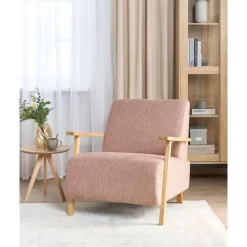 Fauteuils-Beliani LESJA - Fauteuil - Roze - Stof