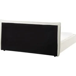 2-Persoons Bedden-Beliani LESTRE - Tweepersoonsbed - Gebroken wit - 160 x 200 cm - Linnen