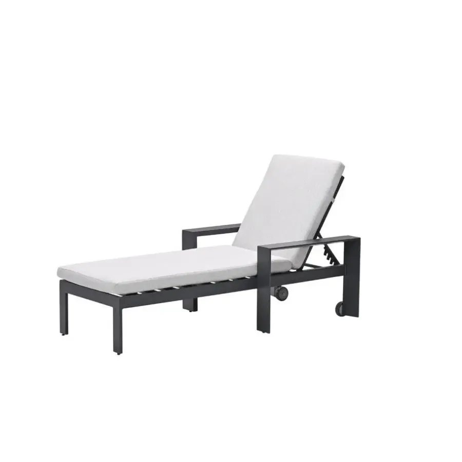 Ligbedden-Garden Impressions Levanto ligbed - carbon black - valley sand