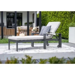 Ligbedden-Garden Impressions Levanto ligbed - carbon black - valley sand