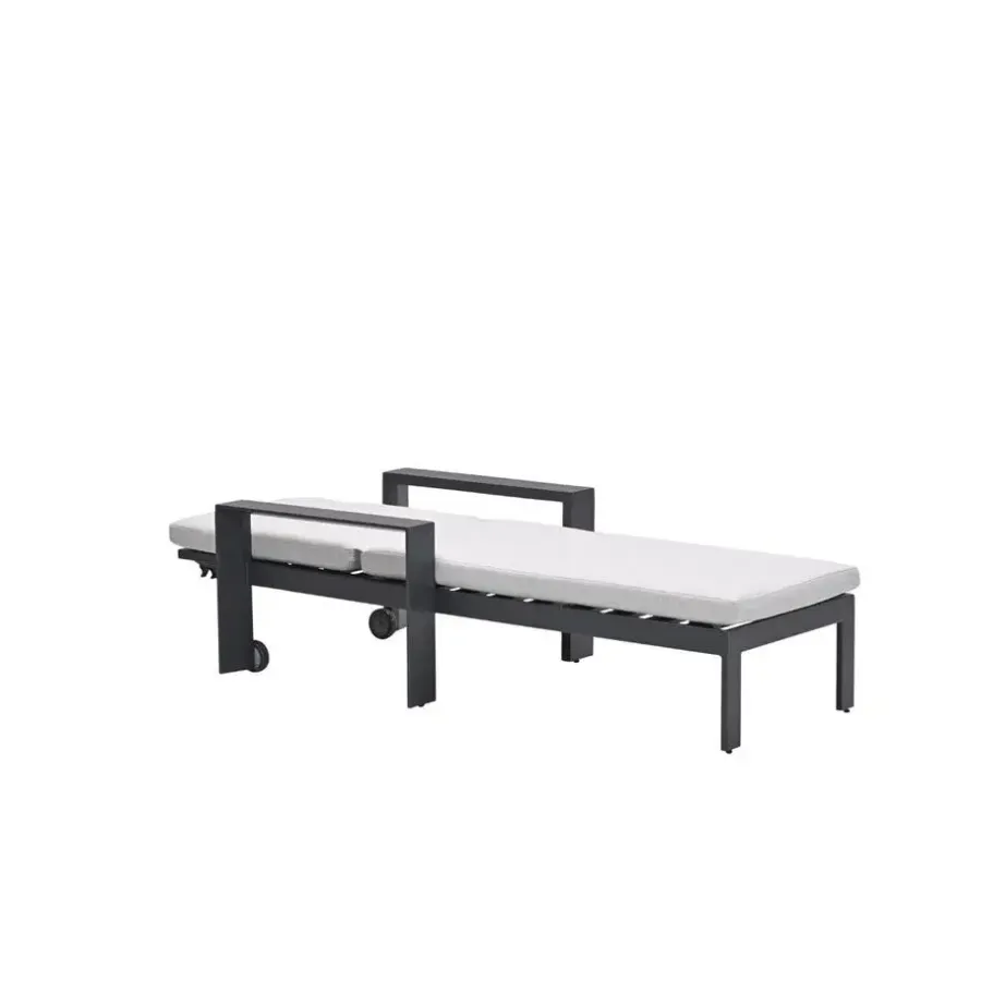 Ligbedden-Garden Impressions Levanto ligbed - carbon black - valley sand