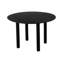 Houten Eettafels|Ronde Eettafels-Lewis & Loft Eettafel Lian - Rond ⌀120 cm - Mangohout - Zwart