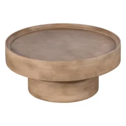 Salontafels-Lewis & Loft Salontafel Luus - FSC® mangohout - Rond ⌀80 cm - Bruin