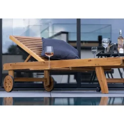 Fjôrd Ligstoel Naturel Hout - 200x63x35cm - Luzon