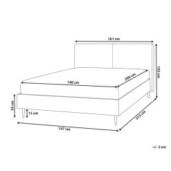 Beliani LIMANTON - Bed - Beige - 140 x 200 cm - Bouclé