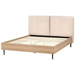 Beliani LIMANTON - Bed - Beige - 140 x 200 cm - Bouclé