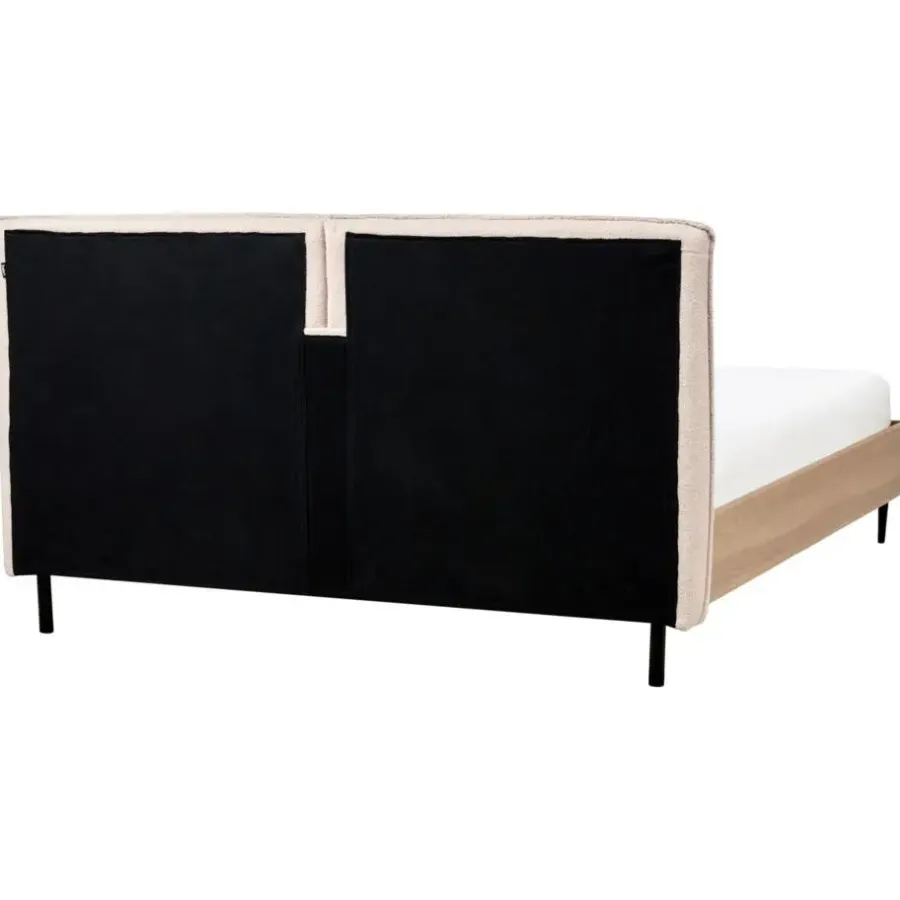 Beliani LIMANTON - Bed - Beige - 140 x 200 cm - Bouclé