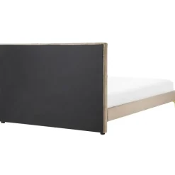 Twijfelaars-Beliani LIMOUX - Tweepersoonsbed - Taupe - 140 x 200 cm - Fluweel