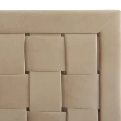 Twijfelaars-Beliani LIMOUX - Tweepersoonsbed - Taupe - 140 x 200 cm - Fluweel