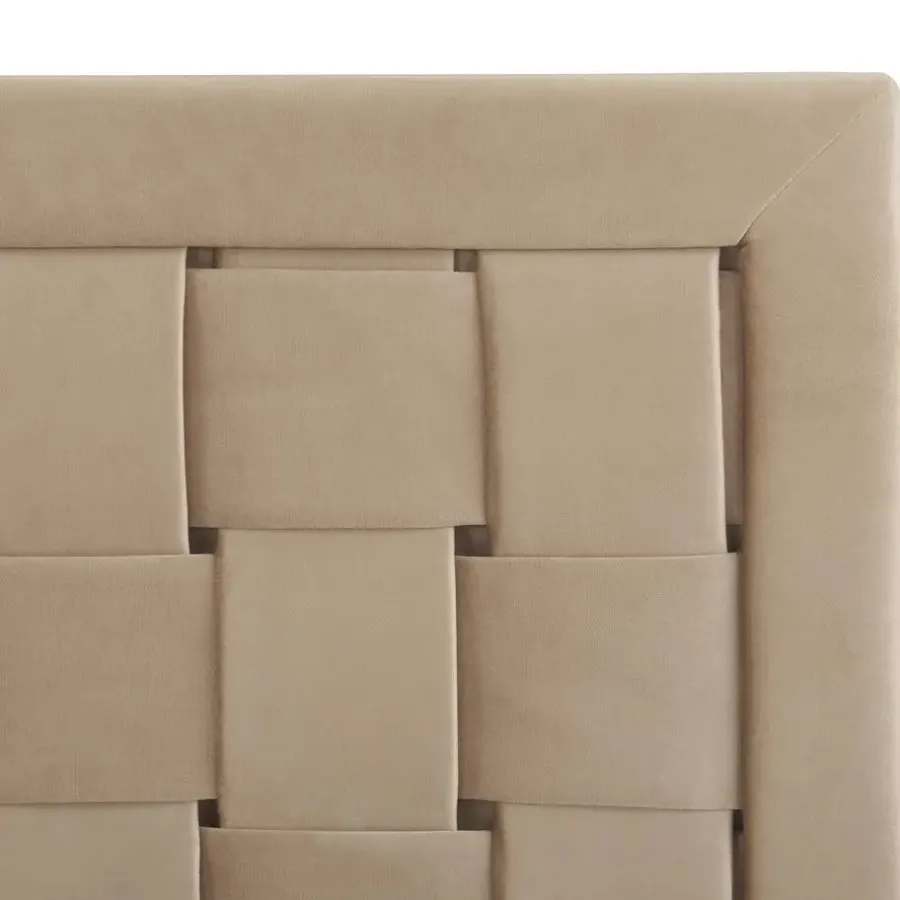 Twijfelaars-Beliani LIMOUX - Tweepersoonsbed - Taupe - 140 x 200 cm - Fluweel