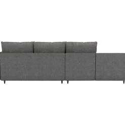 Slaapbanken|Slaapbanken-Dorel Home Lindhus - Bank met chaise longue omkeerbaar in stof grijs