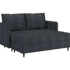 Slaapbanken|Slaapbanken-Dorel Home Lindhus - Bank met chaise longue omkeerbaar in corduroy antraciet