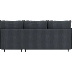 Slaapbanken|Slaapbanken-Dorel Home Lindhus - Bank met chaise longue omkeerbaar in corduroy antraciet