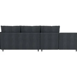 Slaapbanken|Slaapbanken-Dorel Home Lindhus - Bank met chaise longue omkeerbaar in corduroy antraciet
