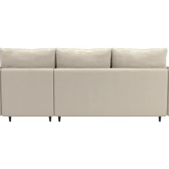 Slaapbanken|Slaapbanken-Dorel Home Lindhus - Bank met chaise longue omkeerbaar in stof crème