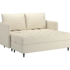 Slaapbanken|Slaapbanken-Dorel Home Lindhus - Bank met chaise longue omkeerbaar in corduroy crème