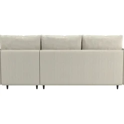 Slaapbanken|Slaapbanken-Dorel Home Lindhus - Bank met chaise longue omkeerbaar in corduroy crème