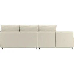Slaapbanken|Slaapbanken-Dorel Home Lindhus - Bank met chaise longue omkeerbaar in corduroy crème