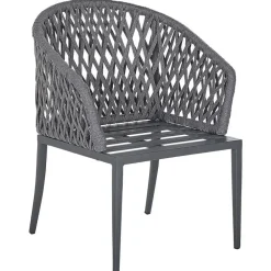 Tuinstoelen-Beliani LIPARI - Tuinstoel set van 2 - Grijs - Aluminium