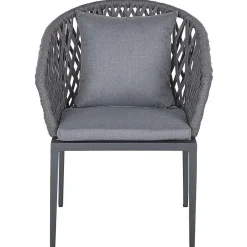 Tuinstoelen-Beliani LIPARI - Tuinstoel set van 2 - Grijs - Aluminium