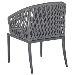 Tuinstoelen-Beliani LIPARI - Tuinstoel set van 2 - Grijs - Aluminium