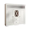 Buffetkasten-Loft24 Lisa - Dressoir met 3 deuren en 2 laden in wit gebeitst grenen