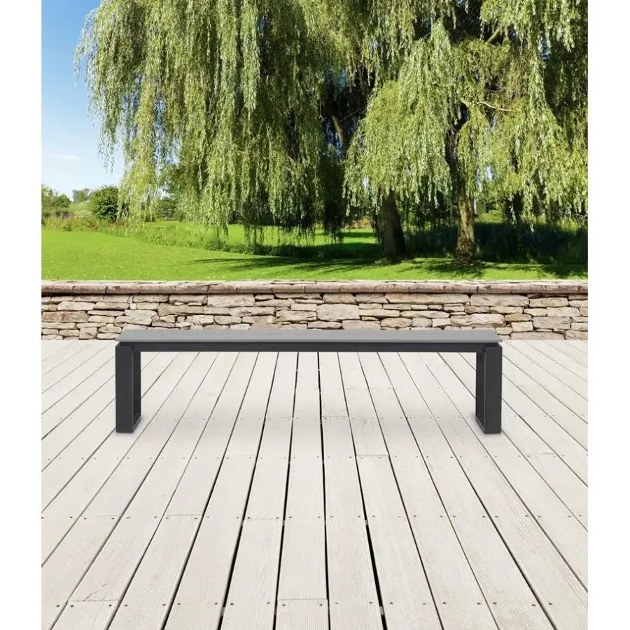Leen Bakker Lisomme Abel tuinbank grijs - 180 x 43 cm