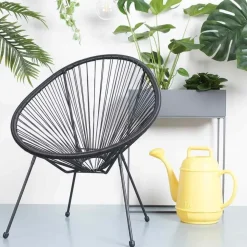 Leen Bakker Lisomme Bo draad tuinstoel zwart