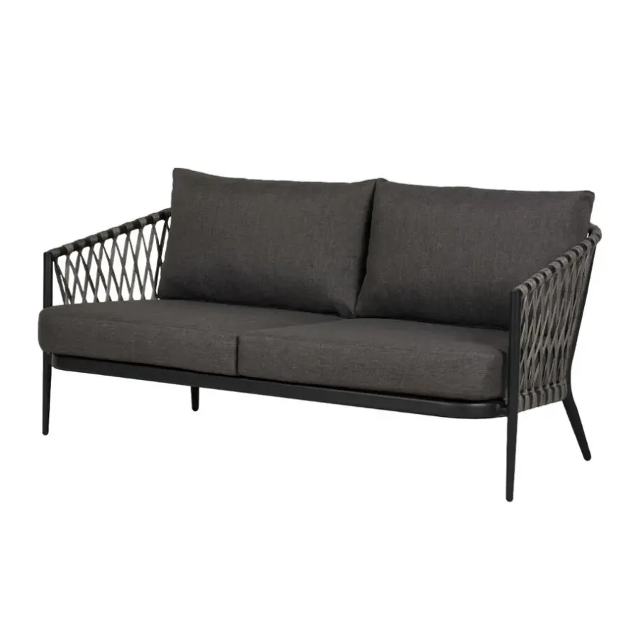 Loungesets-Leen Bakker Lisomme Christel 4 delige tuin loungeset donkergrijs