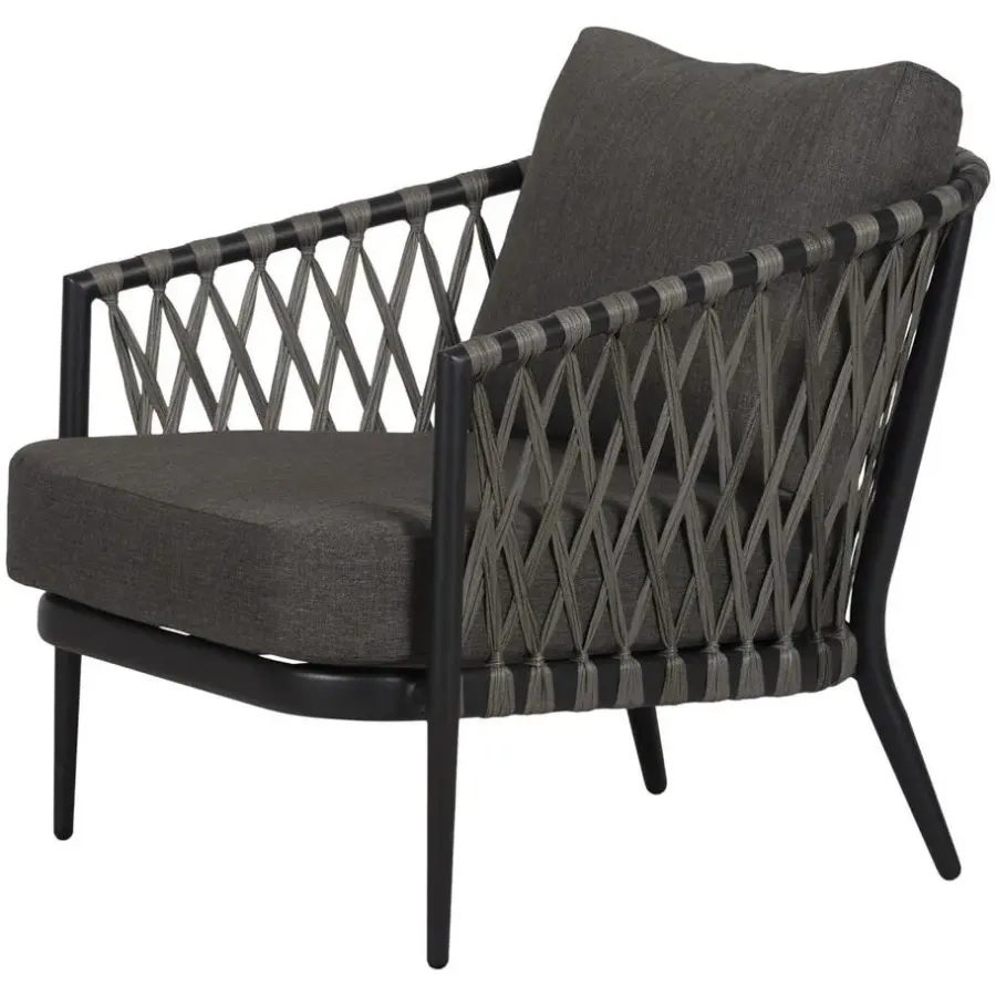 Loungesets-Leen Bakker Lisomme Christel 4 delige tuin loungeset donkergrijs