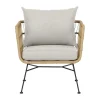 Tuinstoelen-Leen Bakker Lisomme Dax rotan tuinstoel naturel met kussens beige