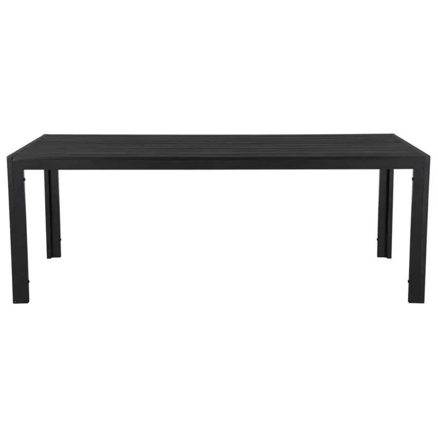Tuintafels-Leen Bakker Lisomme Vinn tuintafel zwart - 205 x 90 cm
