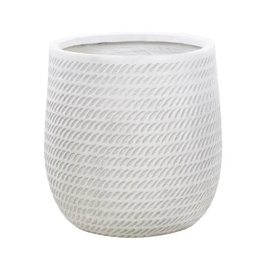 Beliani LIVADIA - Bloempot - Off-white - Vezelklei
