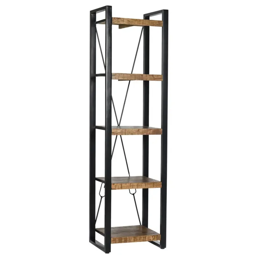 Boekenkasten|Boekenkasten-Livingfurn - Boekenkasten Nairobi 200cm - Mangohout