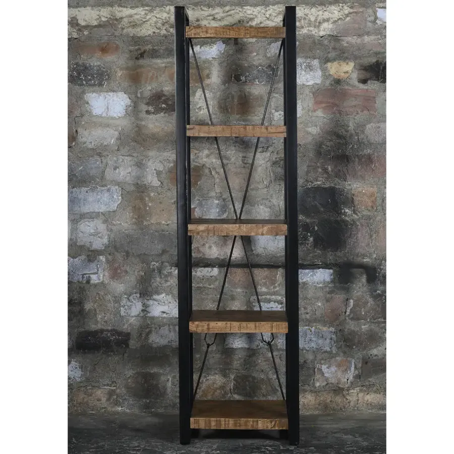 Boekenkasten|Boekenkasten-Livingfurn - Boekenkasten Nairobi 200cm - Mangohout