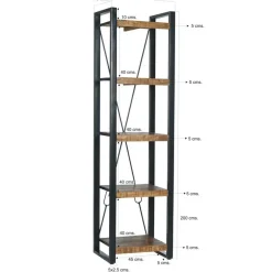 Boekenkasten|Boekenkasten-Livingfurn - Boekenkasten Nairobi 200cm - Mangohout