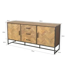 Dressoirs-Livingfurn - Dressoir Accent 180cm - Teakhout