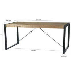 Livingfurn - Eetkamertafel Nairobi - U-Poten - Mangohout - 220x100 cm