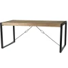 Industriële Eettafels-Livingfurn - Eetkamertafel Nairobi - U-Pot - Mango Hout - 140x80 cm - Bruin