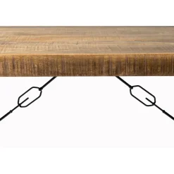 Industriële Eettafels-Livingfurn - Eetkamertafel Nairobi - U-Pot - Mango Hout - 140x80 cm - Bruin