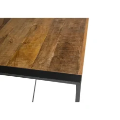 Industriële Eettafels-Livingfurn - Eetkamertafel Nairobi - U-Pot - Mango Hout - 140x80 cm - Bruin