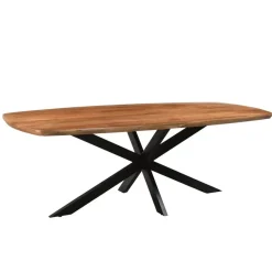 Industriële Eettafels-Livingfurn - Eetkamertafel Jesper Danish Oval 210cm - Mangohout