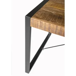 Industriële Eettafels-Livingfurn - Eetkamertafel Nairobi - U-Pot - Mango Hout - 200x100 cm - Bruin