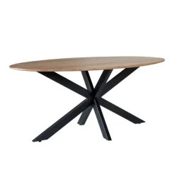 Industriële Eettafels-Livingfurn - Eetkamertafel Oslo - AcasiaHout - 180cm - Bruin