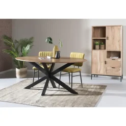 Industriële Eettafels-Livingfurn - Eetkamertafel Oslo - AcasiaHout - 180cm - Bruin