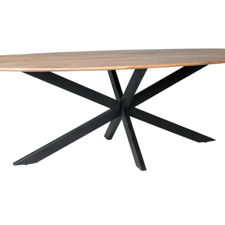 Industriële Eettafels-Livingfurn - Eetkamertafel Oslo - AcasiaHout - 180cm - Bruin