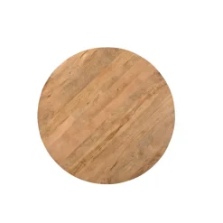 Houten Eettafels|Ronde Eettafels-Livingfurn - Eetkamertafel Jesper Round 130cm - Mangohout / Gecoat Staal