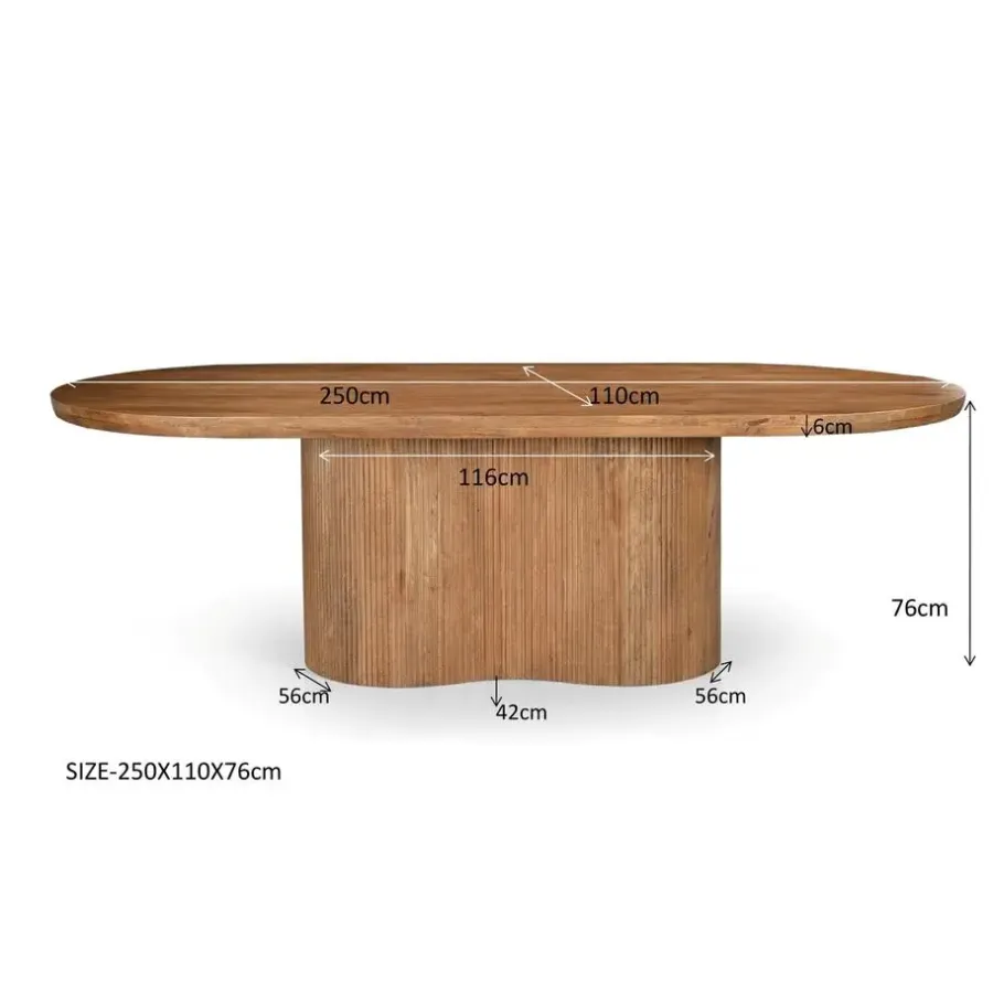 Livingfurn - Eetkamertafel Sevilla 250cm - Mangohout