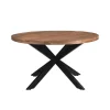 Ronde Eettafels-Livingfurn - Eetkamertafel Rocky Round Spider 150cm - Mangohout / Gecoat Staal